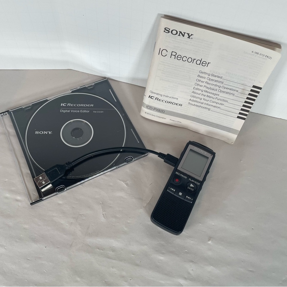 Sony ICD-PX820 Black Voice Activated Digital Handheld IC Recorder Dictaphone